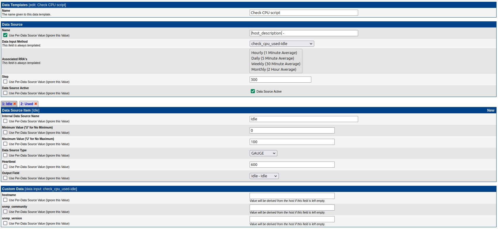 Data Template Idle