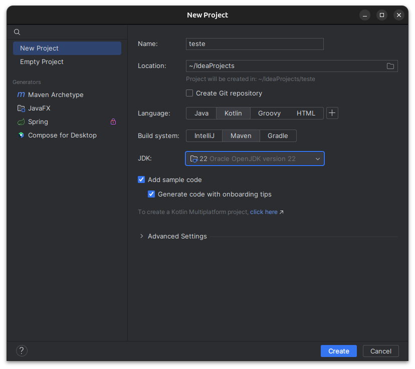 Iniciando o projeto no IntelliJ pela primeira vez